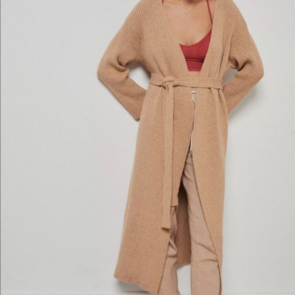 Anthropologie Amadi Alma Beige Cozy Duster Cardigan Size Medium New - Picture 2 of 14